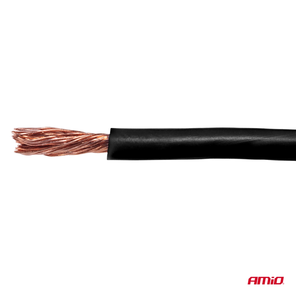 Едножилен черен кабел CCA 1x1mm2 1метър 5A 12/230V AMIO-04454