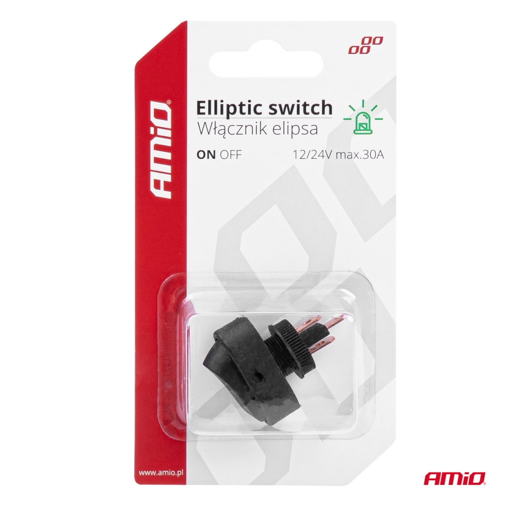 Ключ елипса с подсветка/три цвята 12V 24V AMIO 1бр.