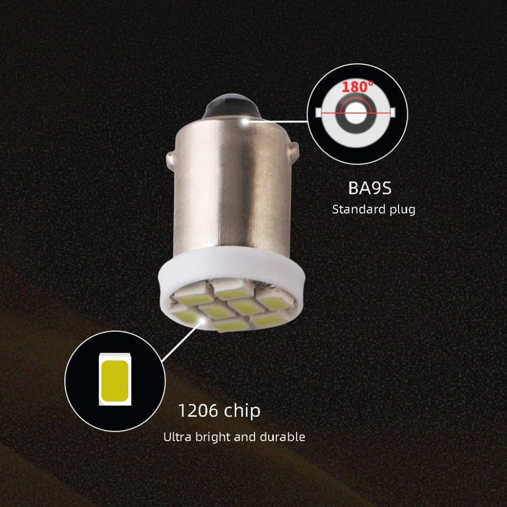 Комплект LED диодни габаритни крушки 2броя BA9S T4W Flyseen FLS6356 1кт.