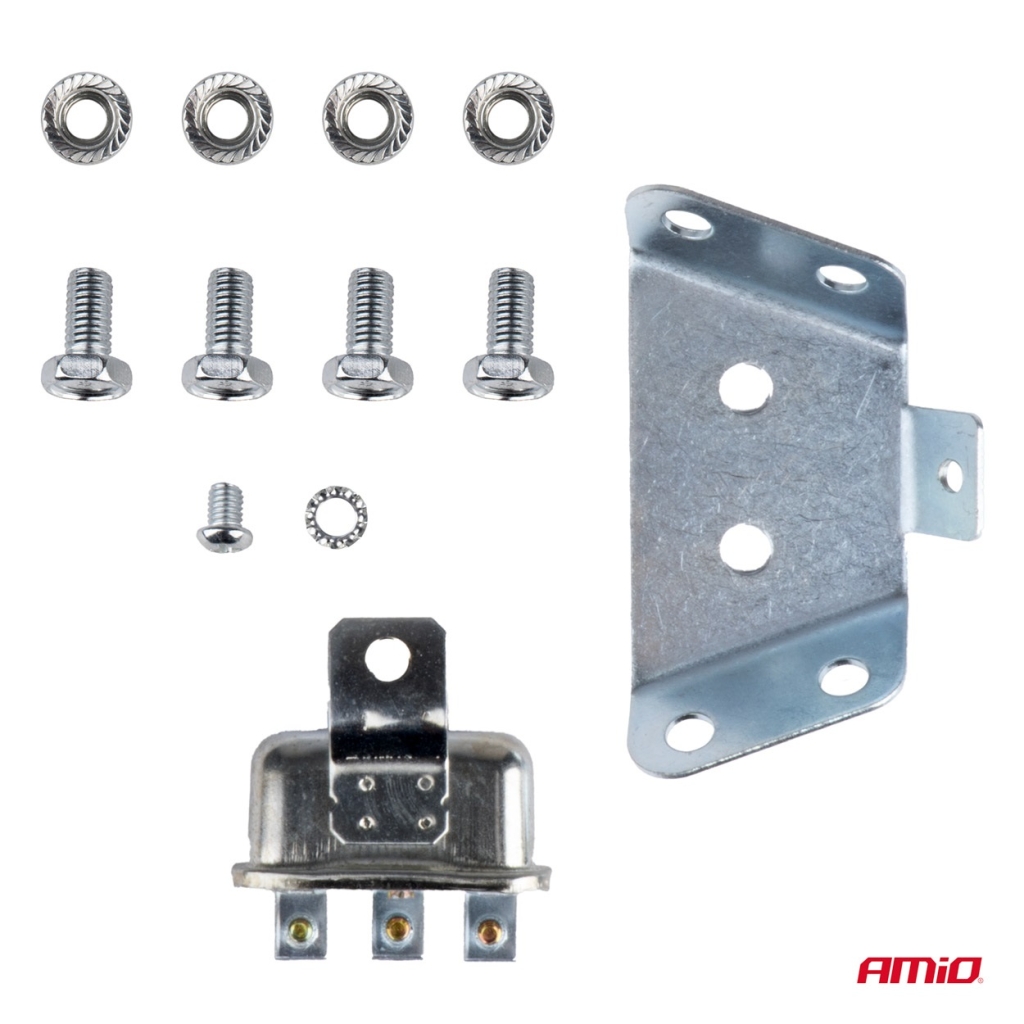 Клаксон, звуков сигнал, комплект 2 бр., червен,12V AMIO-04075 1кт.