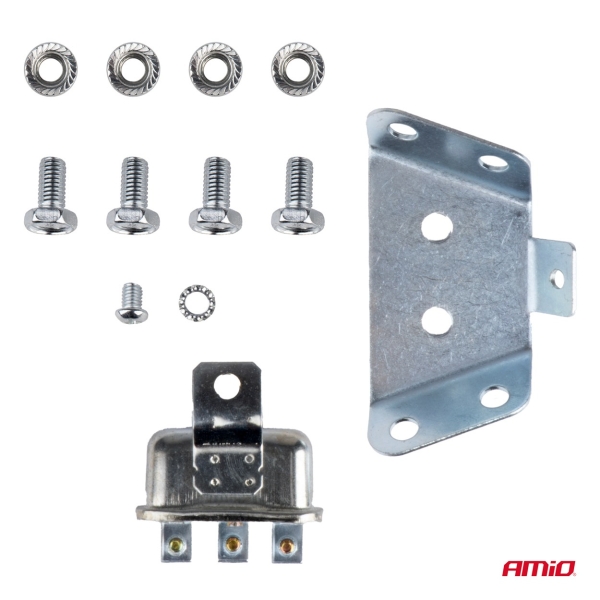 Клаксон, звуков сигнал, комплект 2 бр., червен,12V AMIO-04075 1кт.