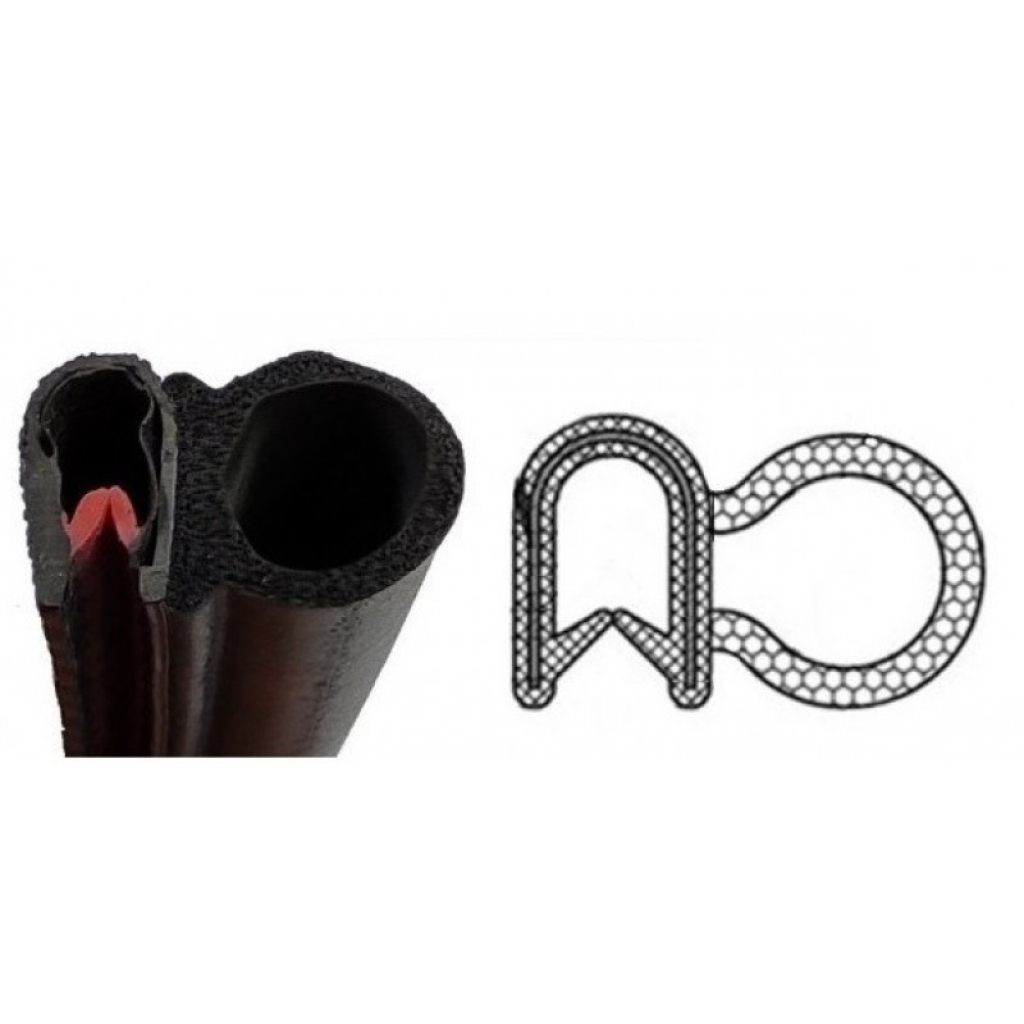 Универсално гумено уплътнение за врата /капак с метални щипки Automax 1м.