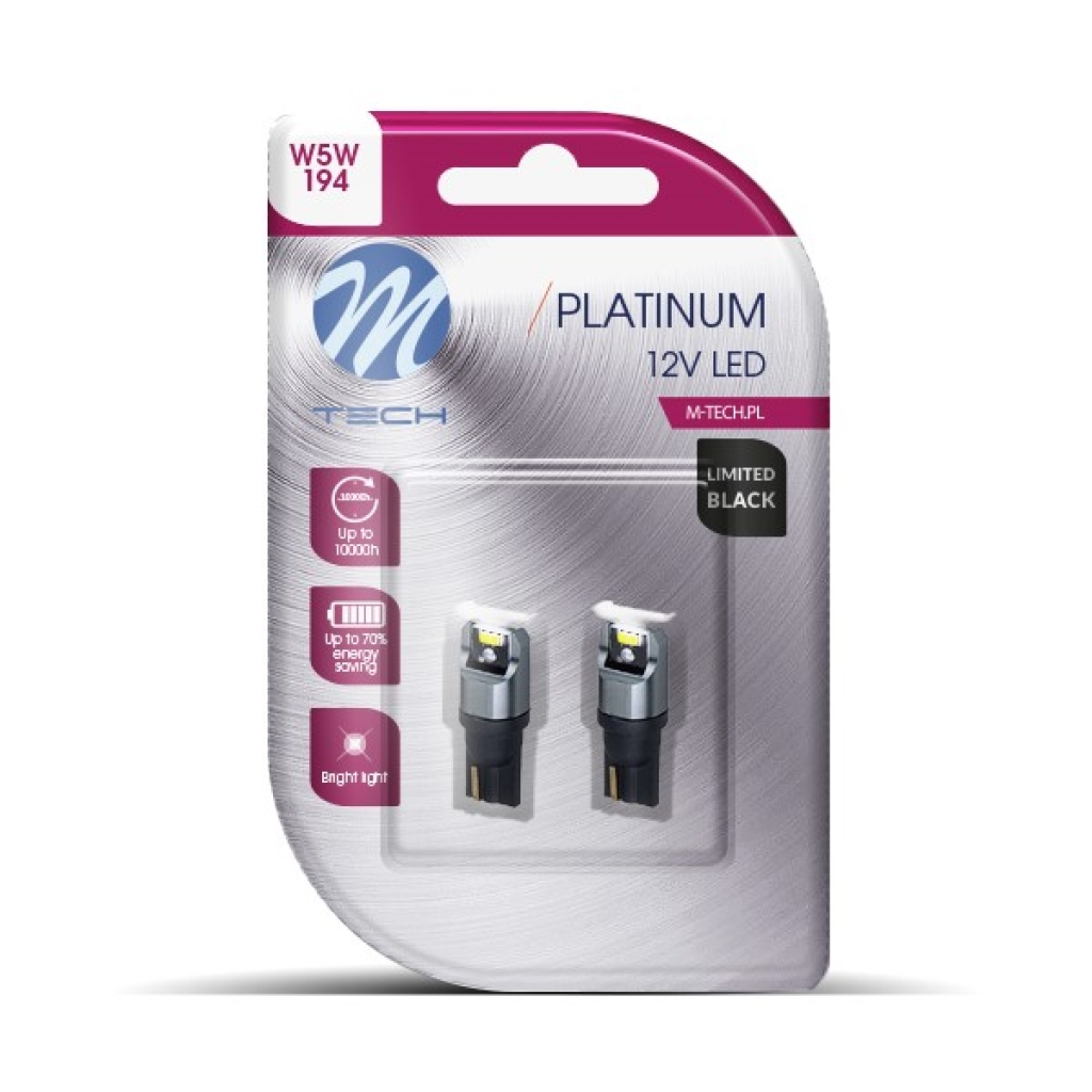 Крушки диодни M-tech LED T10-W5W, 4x1616SMD 2броя LB840W-02B 1кт.