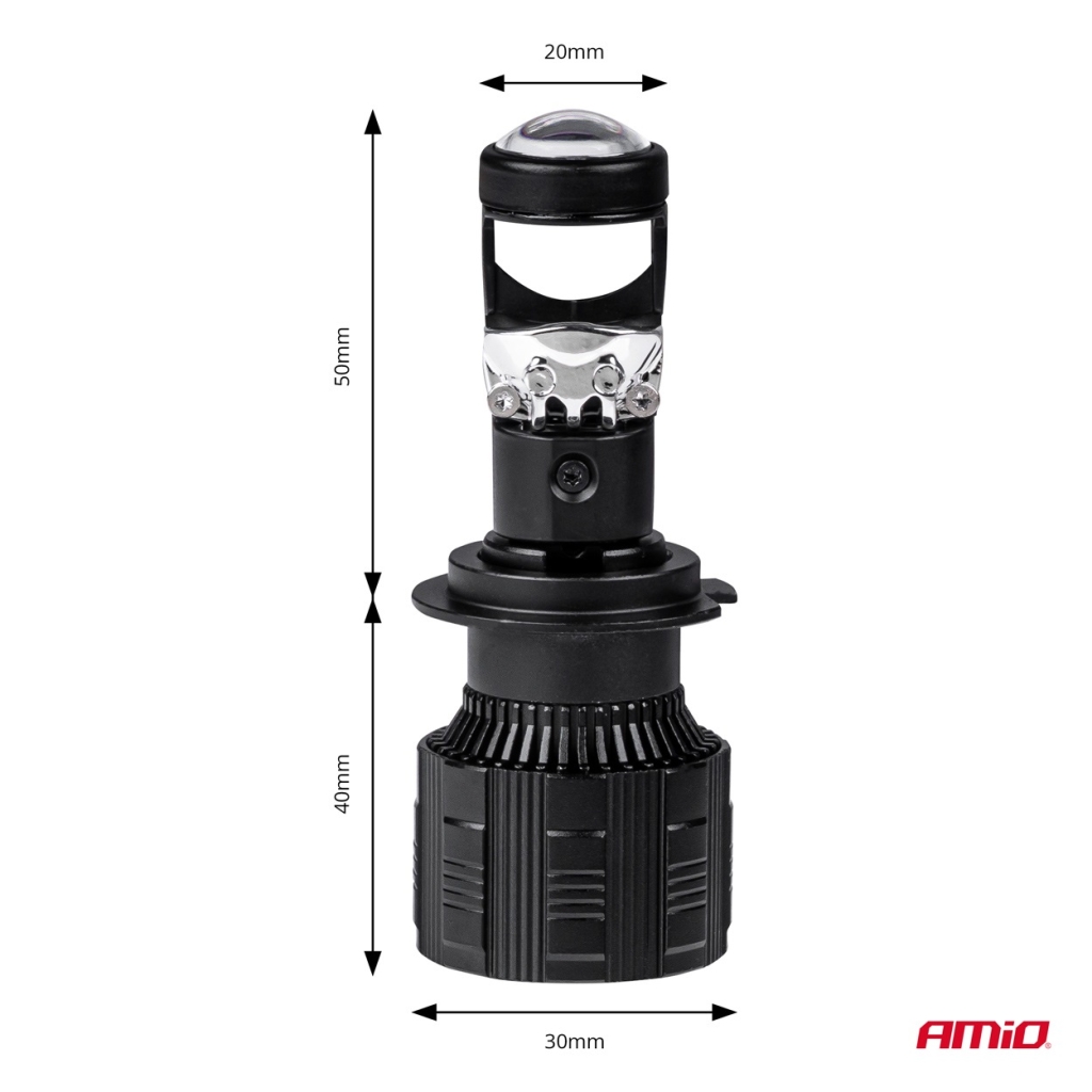 Автомобилни LED крушки PL Lens series H7/H18 lens 6000K Canbus AMIO-03668 1кт.