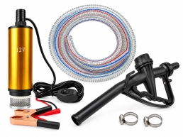 Помпа за прехвърляне на гориво, 12V, С маркуч и пистолет 2бр.