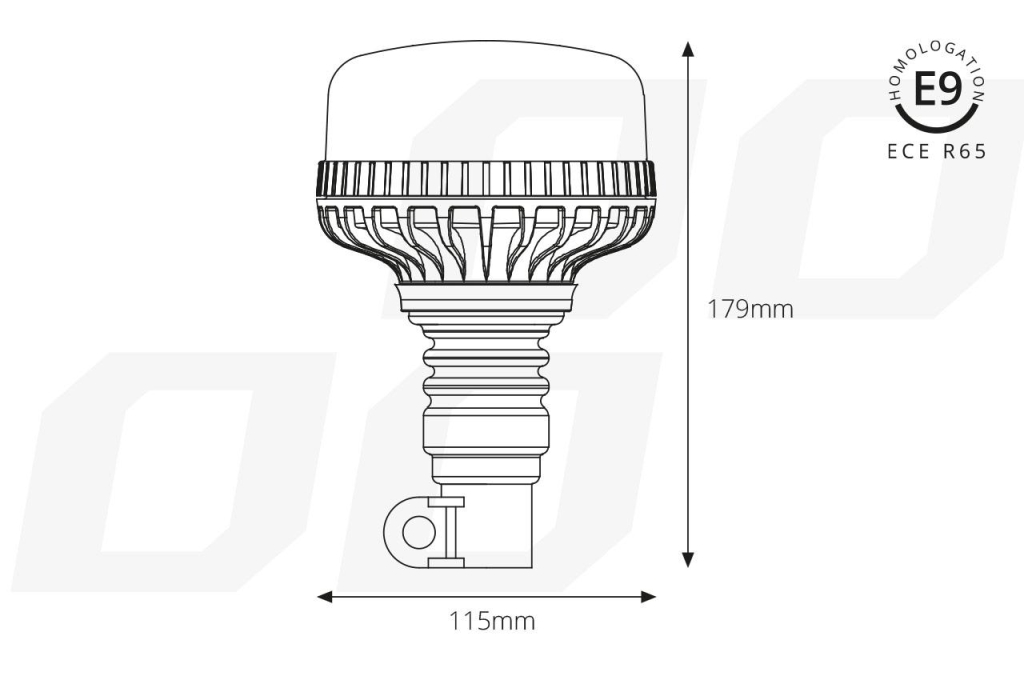 Аварийна предупредителна лампа Amio W03P скоба R65 R10 36LED 12 / 24V IP56 02293 1бр.
