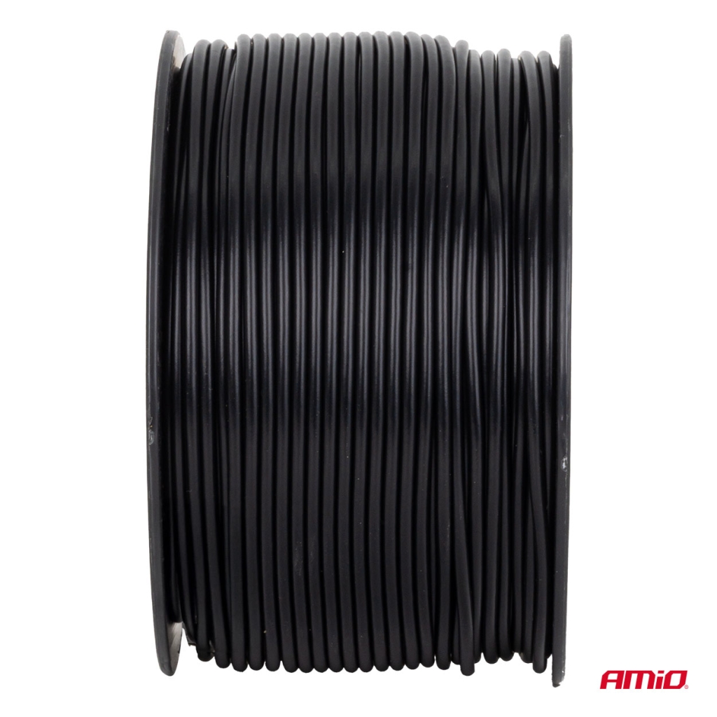 Едножилен черен кабел CCA 1x1mm2 1метър 5A 12/230V AMIO-04454