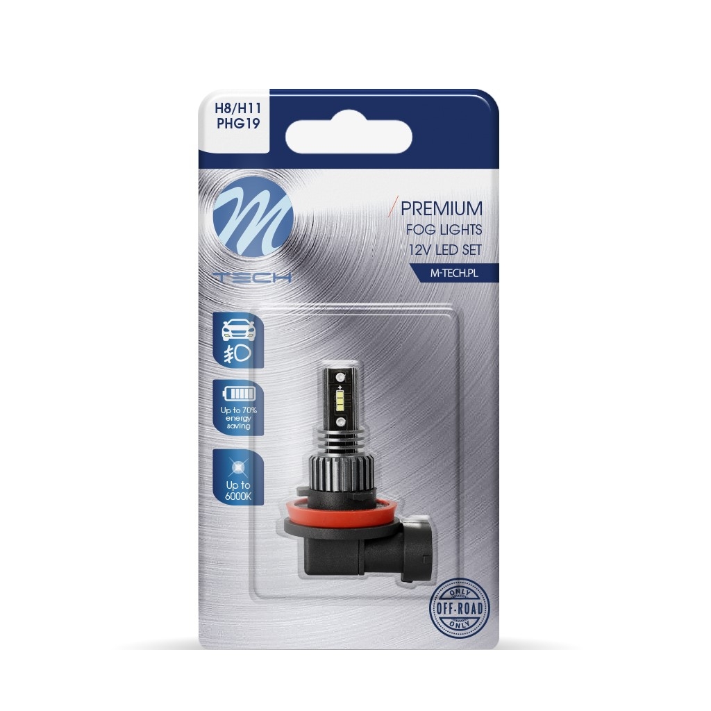Крушка диодна M-Tech LED H8/H11 6x1616SMD, 3W 280Lm 1брой 1бр.