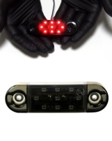 Опушен LED габарит маркер с 9 диода, Червен,1брой 12V-24V, 10см кабел MAR1008