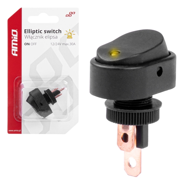 Ключ елипса с подсветка/три цвята 12V 24V AMIO 1бр.