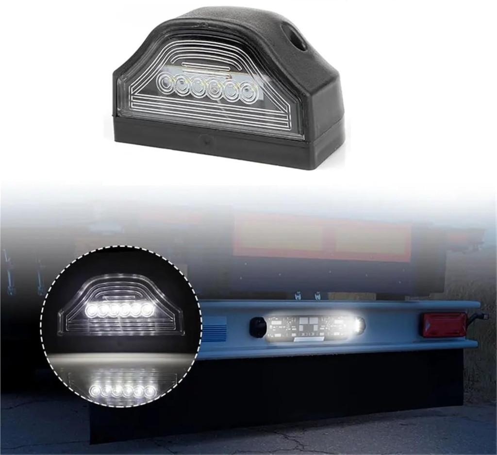 LED Лед Диоден Плафон Oсветление за Регистрационен Номер 12V За Ремарке Бус Каравана Платформа Черен 1брой МАР040