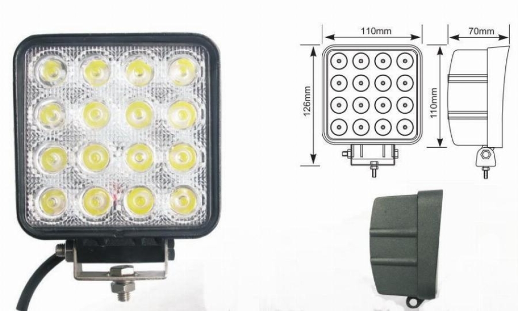 Халоген 48W 16 LED Работна Лампа Насочена Spot Светлина 10-30V за Ролбар АТВ, Джип HAL144 1бр.
