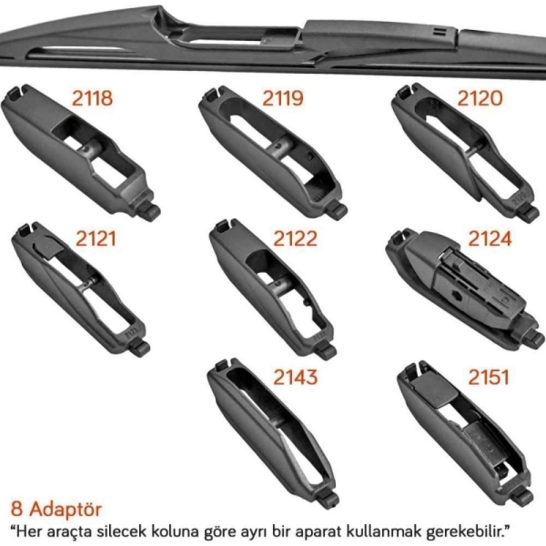 Чистачка задна, Мултифункционална, 8 адаптора, 15инча 380мм Autoexpress 1бр.