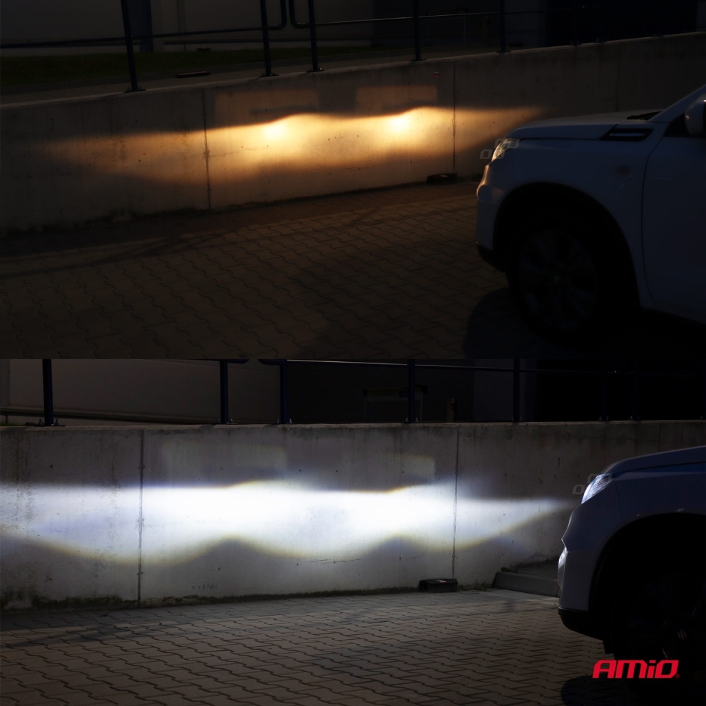 Автомобилни LED крушки PL Lens series H7/H18 lens 6000K Canbus AMIO-03668 1кт.