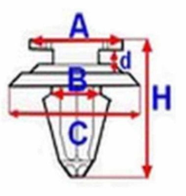 Комплект крепежни щипки Autoexpress, №44 Audi.BMW.Seat.Skoda.VW.Renault 10 броя, Черни Промоция-1!!! 1кт.
