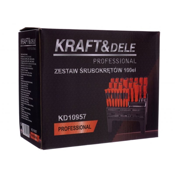 Комплект отвертки и битове 100части Kraft Dele KD10957 1кт.
