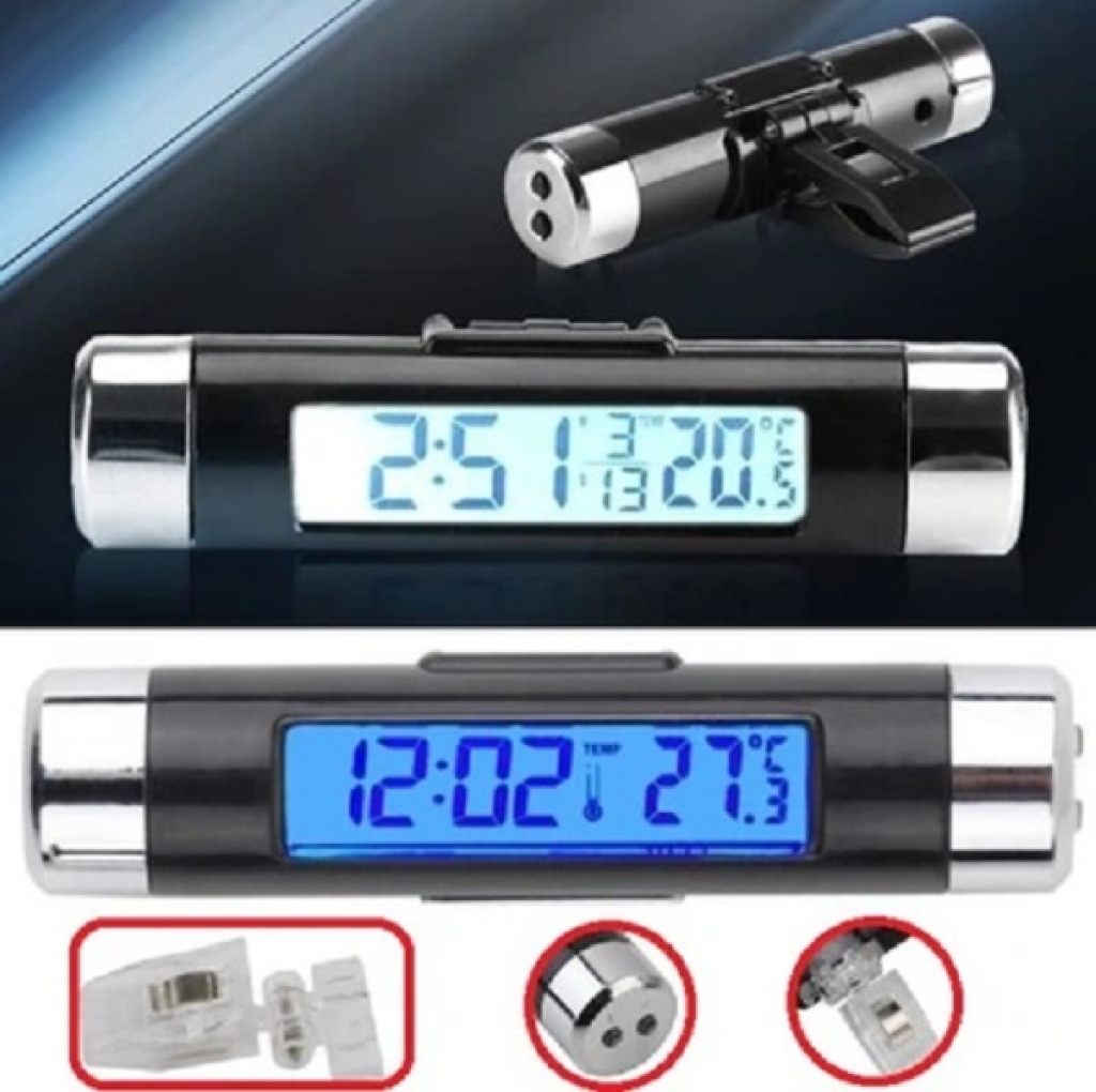 Термометър и часовник за кола с голям дисплей със синя подсветка Annapol ZG9 1бр.