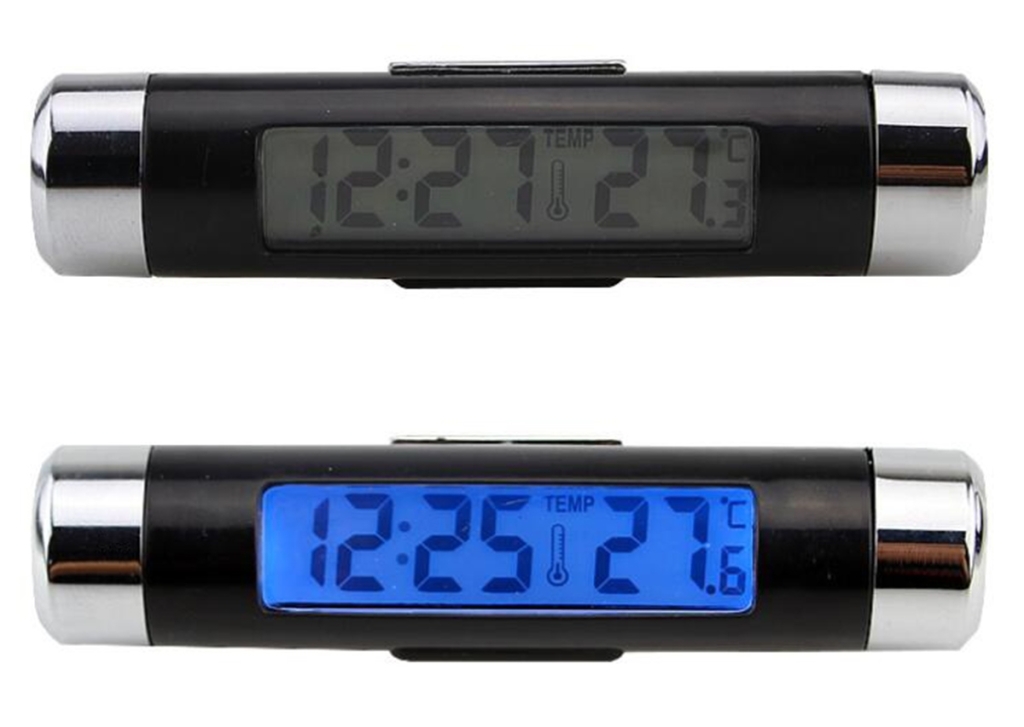 Термометър и часовник за кола с голям дисплей със синя подсветка Annapol ZG9 1бр.