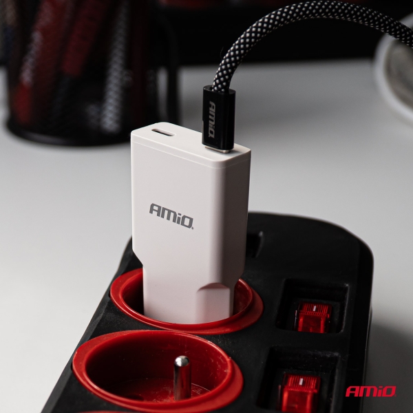 Магнитен USB кабел USB-C – USB-C 60W 200 см AMIO-04841